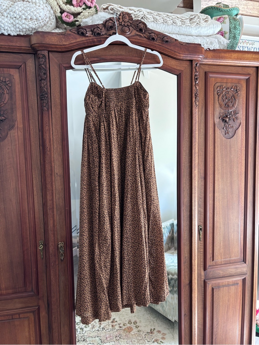 J. Crew Brown Leopard-Print Midi Dress - Picture 4 of 5
